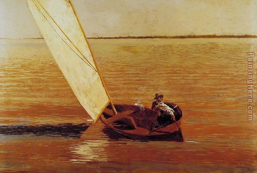 Sailing painting - Thomas Eakins Sailing art painting